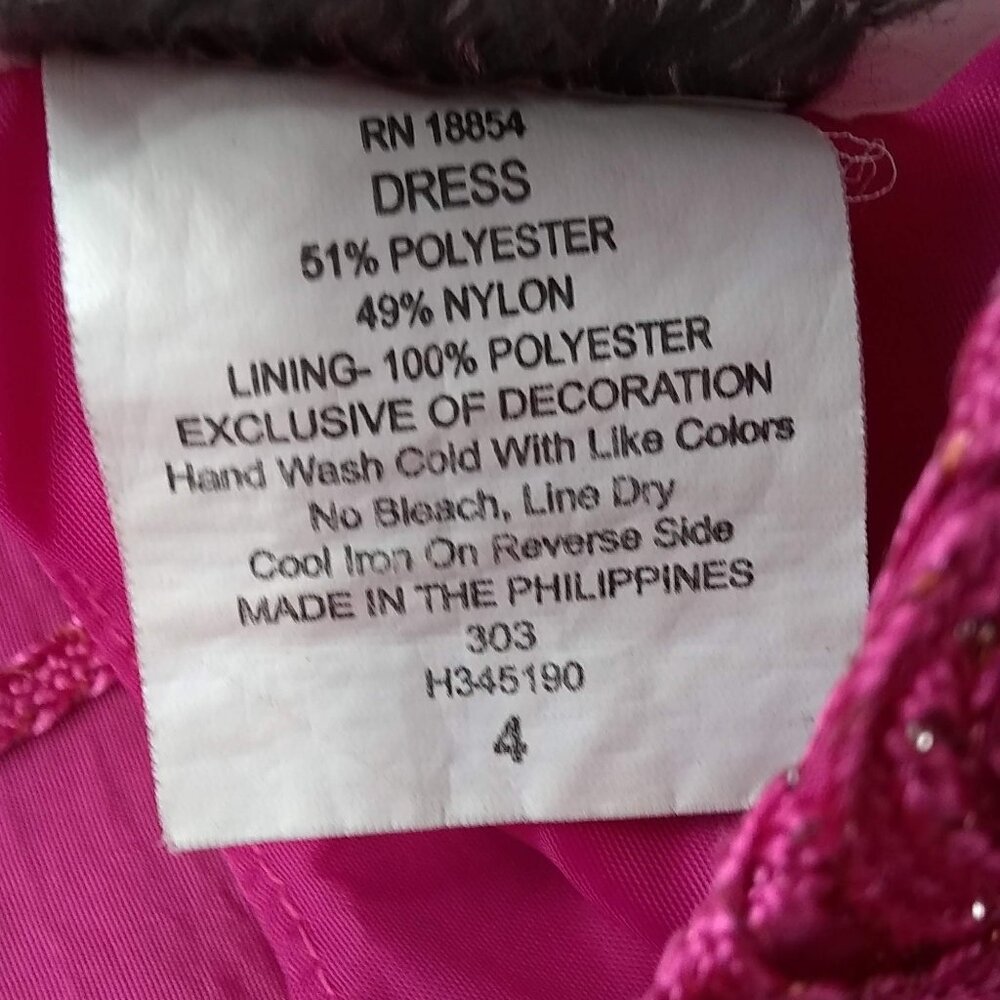 Rare; Too! Pink Sequin Girls Sleeveless Lined Sundress with Zipper Back Size 4 - Picture 7 of 8